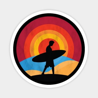 Vintage Sunset Surfing Gift For Surfers Magnet