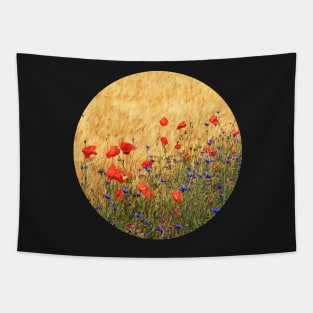 Fields of Wheat, Poppies and Cornflowers Tapestry