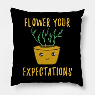 Funny Herb Puns - Flower Your Expectations Pillow