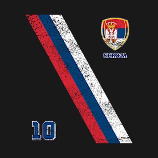 Serbia Soccer Fans Jersey Serbian Flag Football Lovers T-Shirt