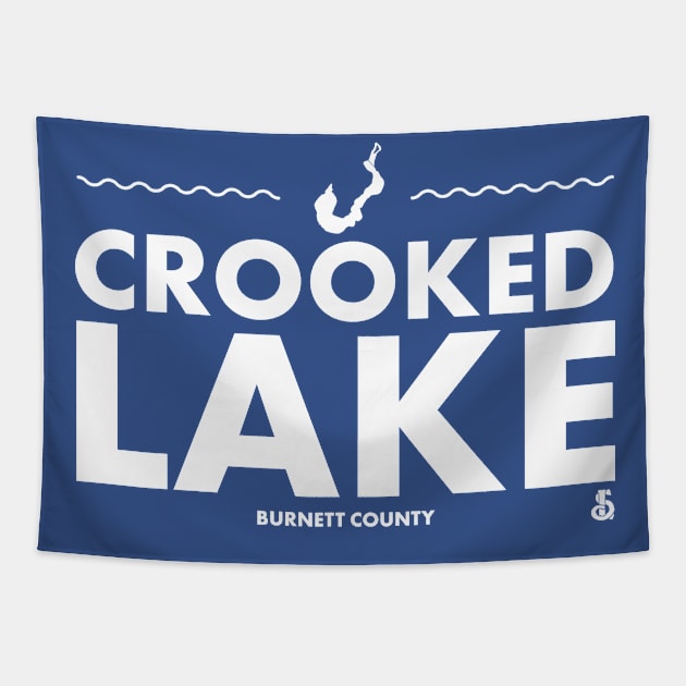 Burnett County, Wisconsin - Crooked Lake Tapestry by LakesideGear