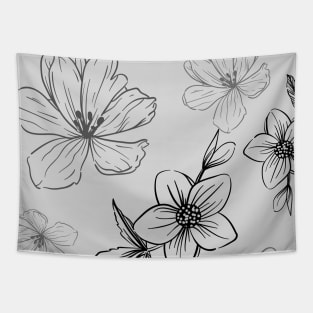 Spring flowers floral grey Tapestry