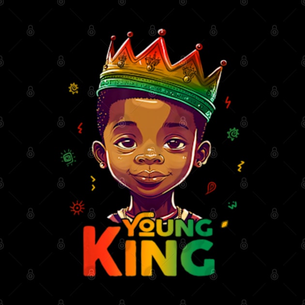 Black History Month Shirts For Young King Afro Boys Kids by marchizano