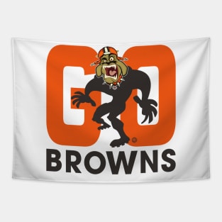 Cleveland Browns BullDawg - Go Browns! Growler Tapestry