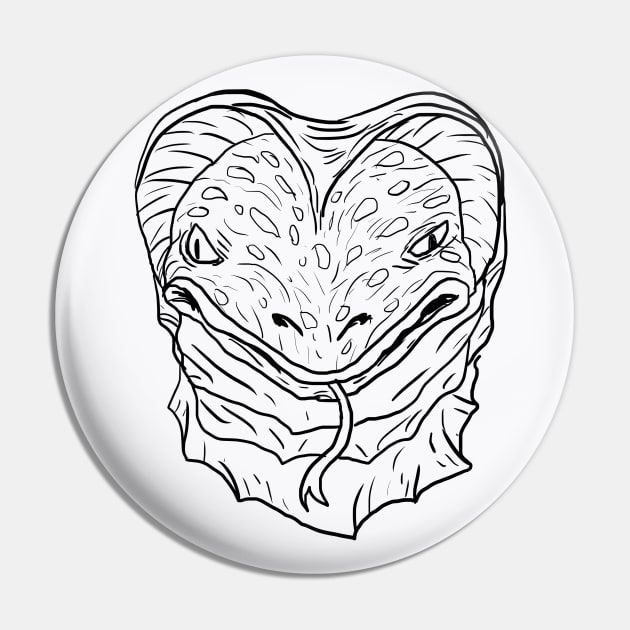 Scary Snake Monster Horror Black Lineart Pin by Moonwing