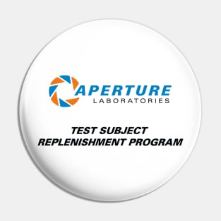 Aperture Test Subject Replenishment Program (For Kids!) Pin