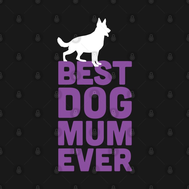 Best German Shepherd Dog Mum Ever - Purple Dog Lover Gift by Elsie Bee Designs