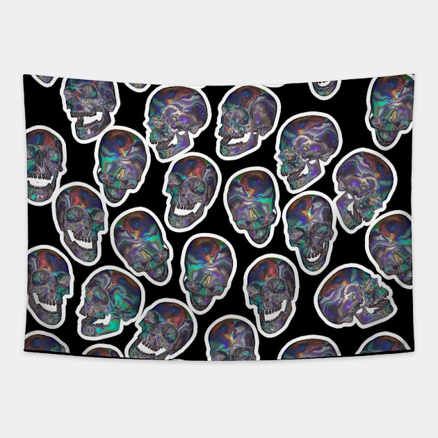 Skull Repeat †††† Graphic Design Pattern Tapestry by DankFutura