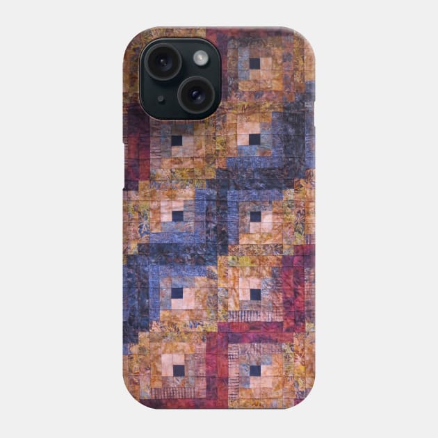 "Autumn Leaves" Log Cabin Quilt Phone Case by JeanGregoryEvans1