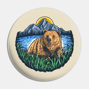 bear wild mountain sunset Pin