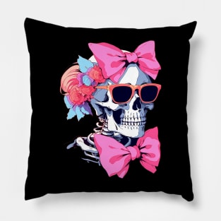 preppy skeleton Pillow