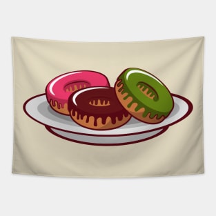 Yummy Donuts on a Plate Tapestry