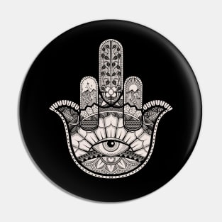 Middle Finger Ornate Hamsa Hand Pin