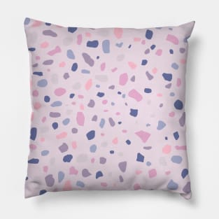 Sea Summer Pink Blue Modern Terrazzo Pattern Pillow