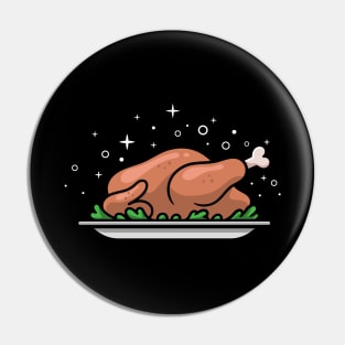 roast chicken dish cartoon Pin