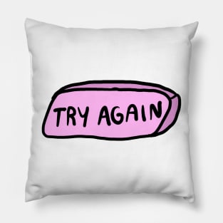 try again eraser Pillow