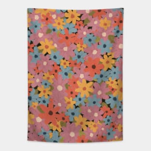 Oil Pastel Flower Print - pink, orange, yelow Tapestry