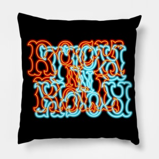 Glowing Neon Fire and Ice RocK n RolL Anagram Pillow