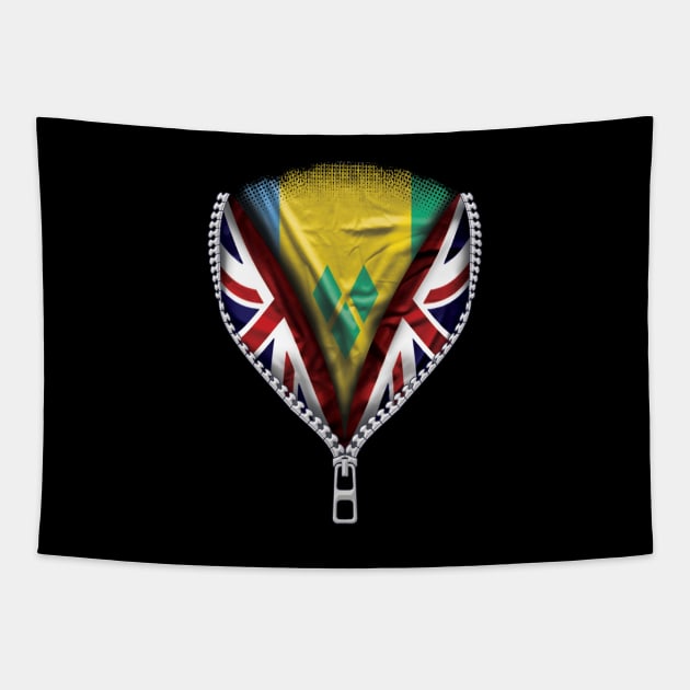 Saint Vincentian Flag  St Vincent And The Grenadines Flag zipped British Flag - Gift for Saint Vincentian From St Vincent And The Grenadines Tapestry by Country Flags