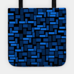 BLUE RECTANGLE AND SQUARE PATTERN Tote