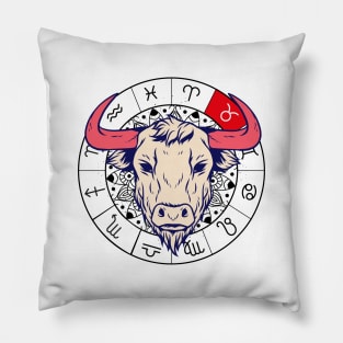 Taurus star sign, zodiac sign horoscope Pillow
