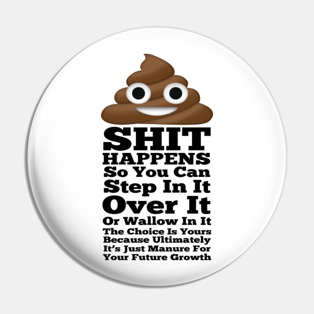 Shit Happens Pin by FirstTees