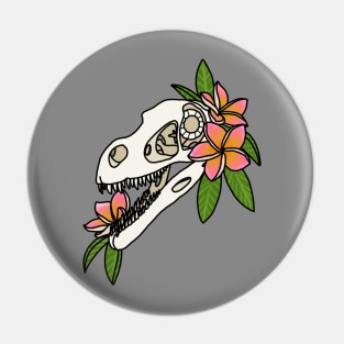 Velociraptor and Plumerias Pin