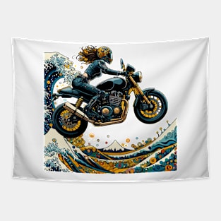 Motorcycle Girl Tapestry