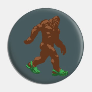 Bigfoot Wearing Crocs Pin