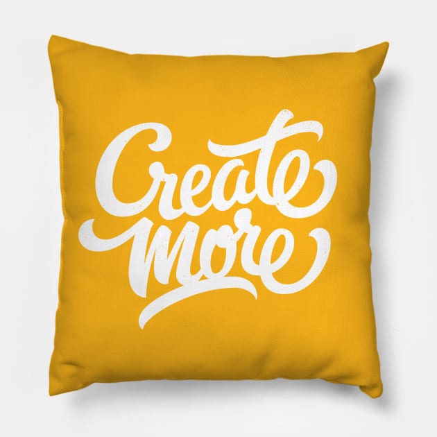 Create more! (white) Pillow by bjornberglund