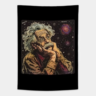 Stellar Contemplation - Einstein Star Gazer Tee Tapestry