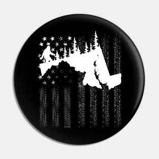 Maryland Bigfoot American Flag Pin