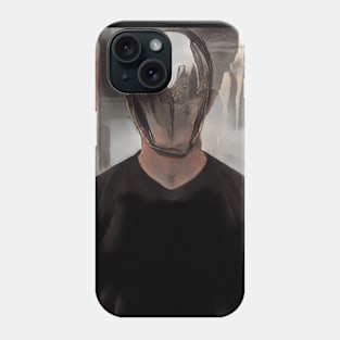 Masked Silver Man Artistic Anime Style Phone Case