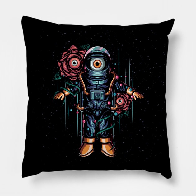 Astronaut and the rose Pillow by Space heights