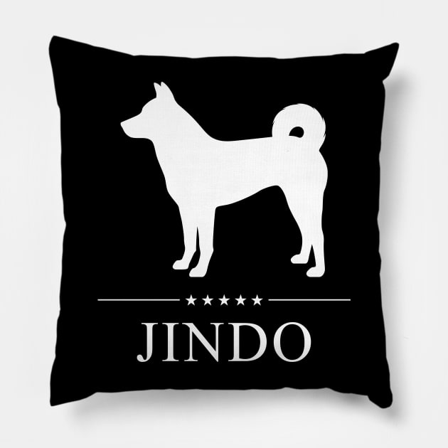 Jindo White Silhouette Pillow by millersye