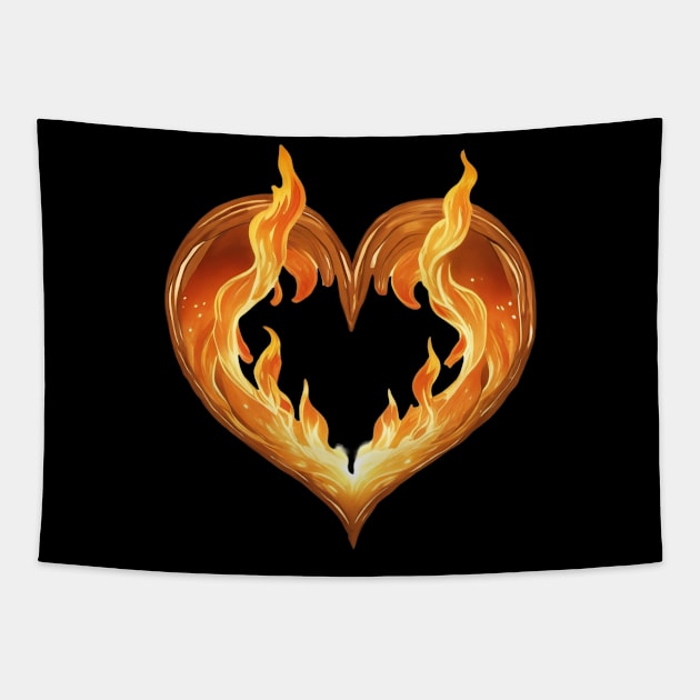 Heart flame Tapestry by FehuMarcinArt