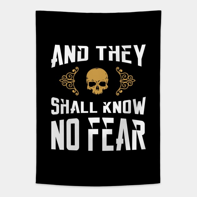 They Shall Know No Fear Wargaming Quotes Tapestry by pixeptional