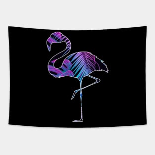 Flamingo with Tropical leaves Pattern, Love Flamingos Tapestry