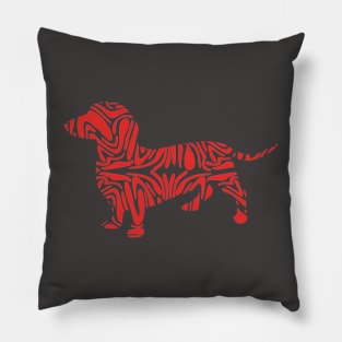 Red Tiger Stripe Dachshund Pillow