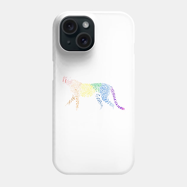 Rainbow Cheetah (white) Phone Case by babygunz47