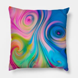 Retro Squiggle Colorful Pattern Pillow