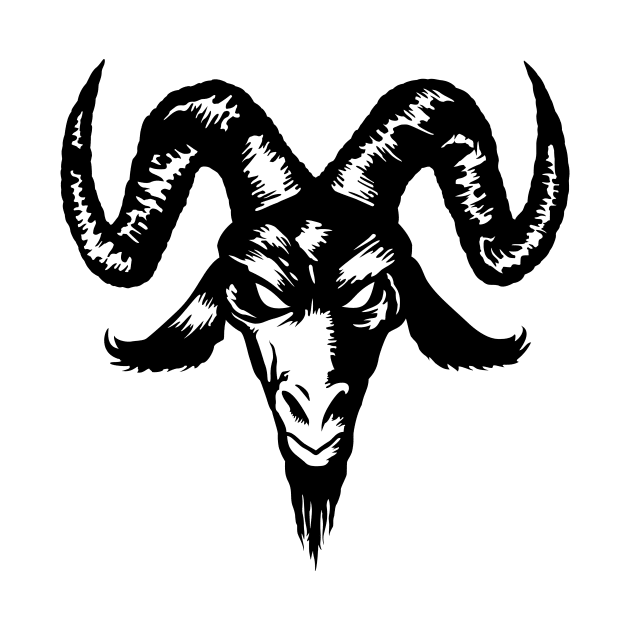 Satanic Goat Head (black) by Mystic-Land