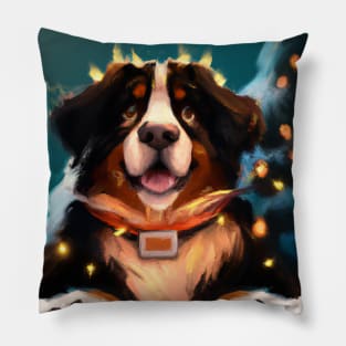 Cute Bernese Mountain Dog Drawing Pillow