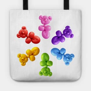 Rainbow candy color teddy bear balloon star Tote