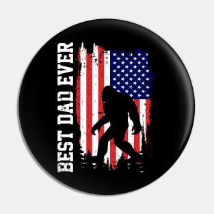 Best Dad Ever, Bigfoot American Flag Pin