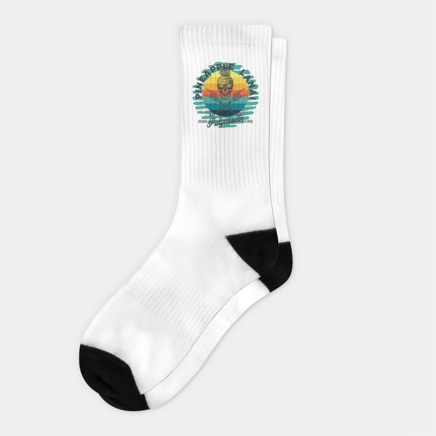 Pineapple Lanai Polynesian Resort Orlando Florida Socks by Joaddo