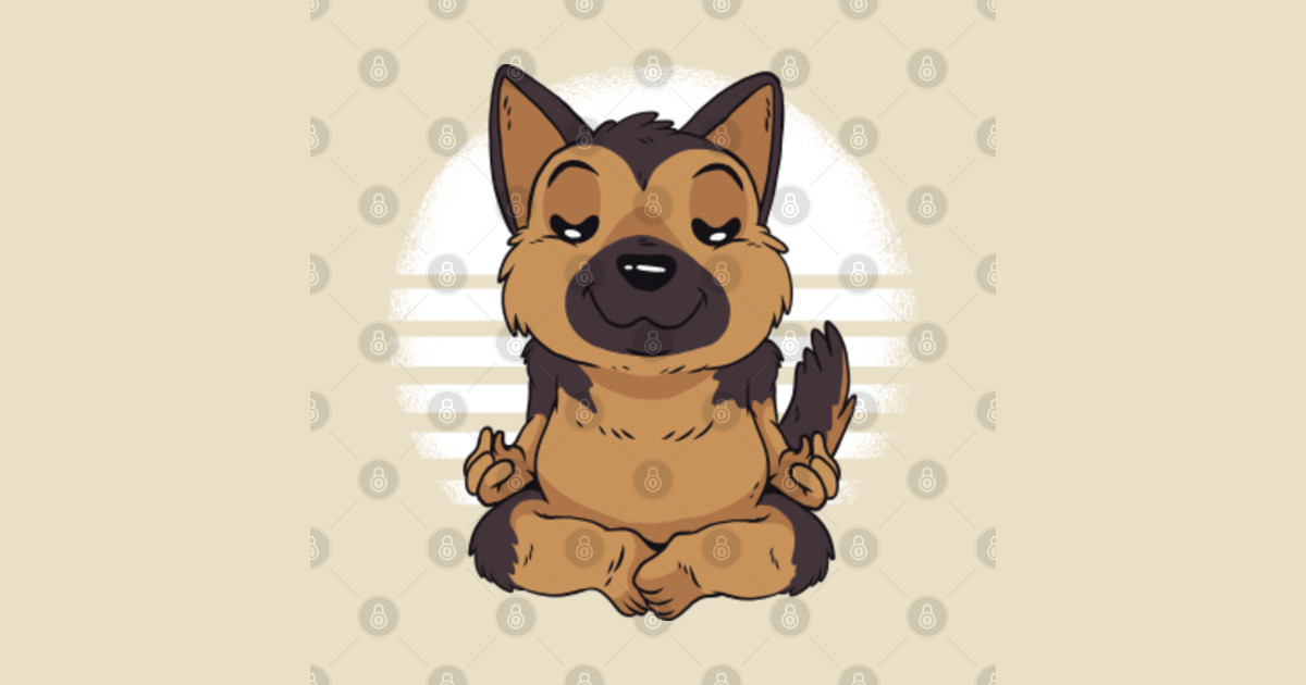 German Shepherd Yoga Funny Dog German Shepherd Sticker TeePublic