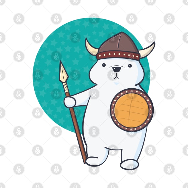 Adorable Kawaii Viking Polar Bear by MariOyama