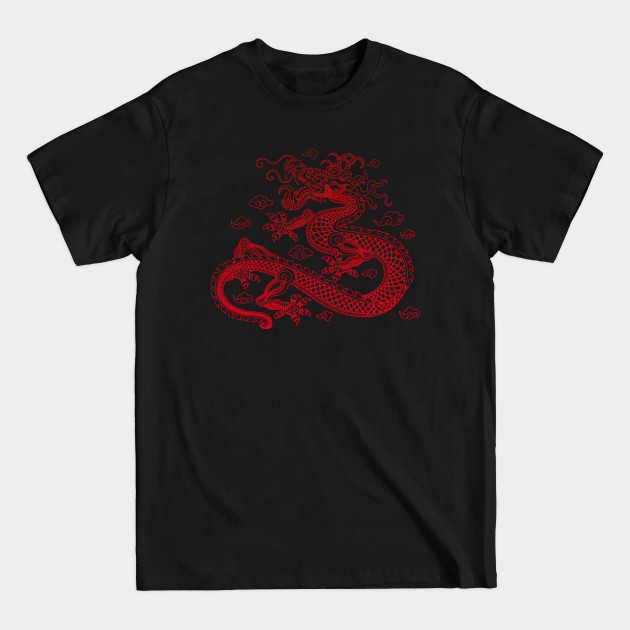 Discover Red Chinese Dragon Mythical Asian Tradition Beast Design - Red Dragons - T-Shirt