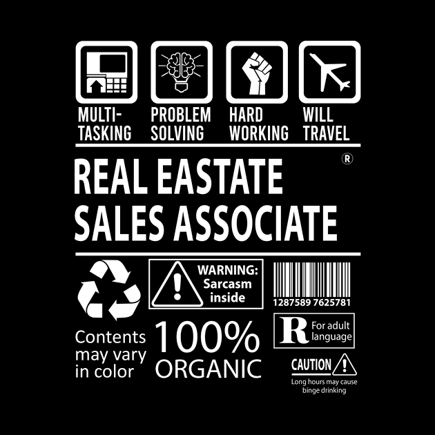 Real Eastate Sales Associate T Shirt - MultiTasking Certified Job Gift Item Tee by Aquastal